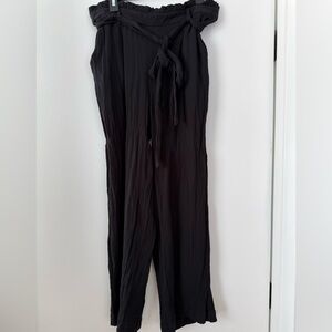 NWT Chic Black Tie-Front Loft Crop Flowy Beach Pants